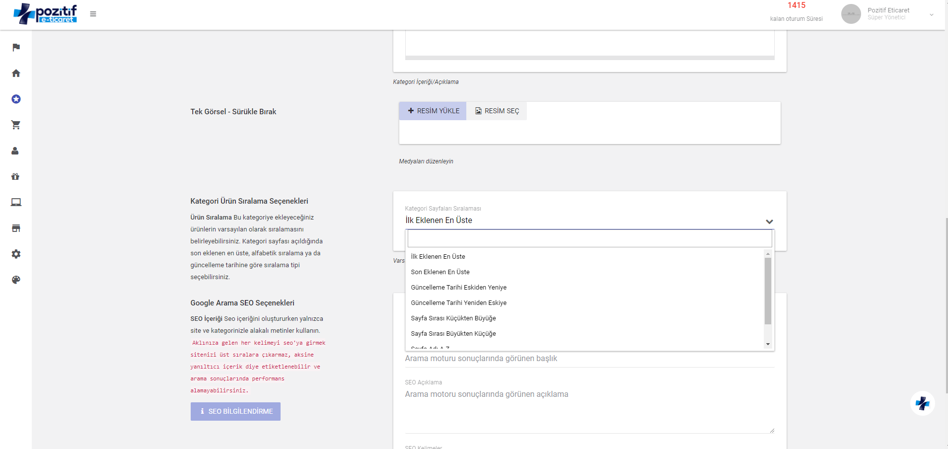 Ürün Kategori Ekleme Rehberi