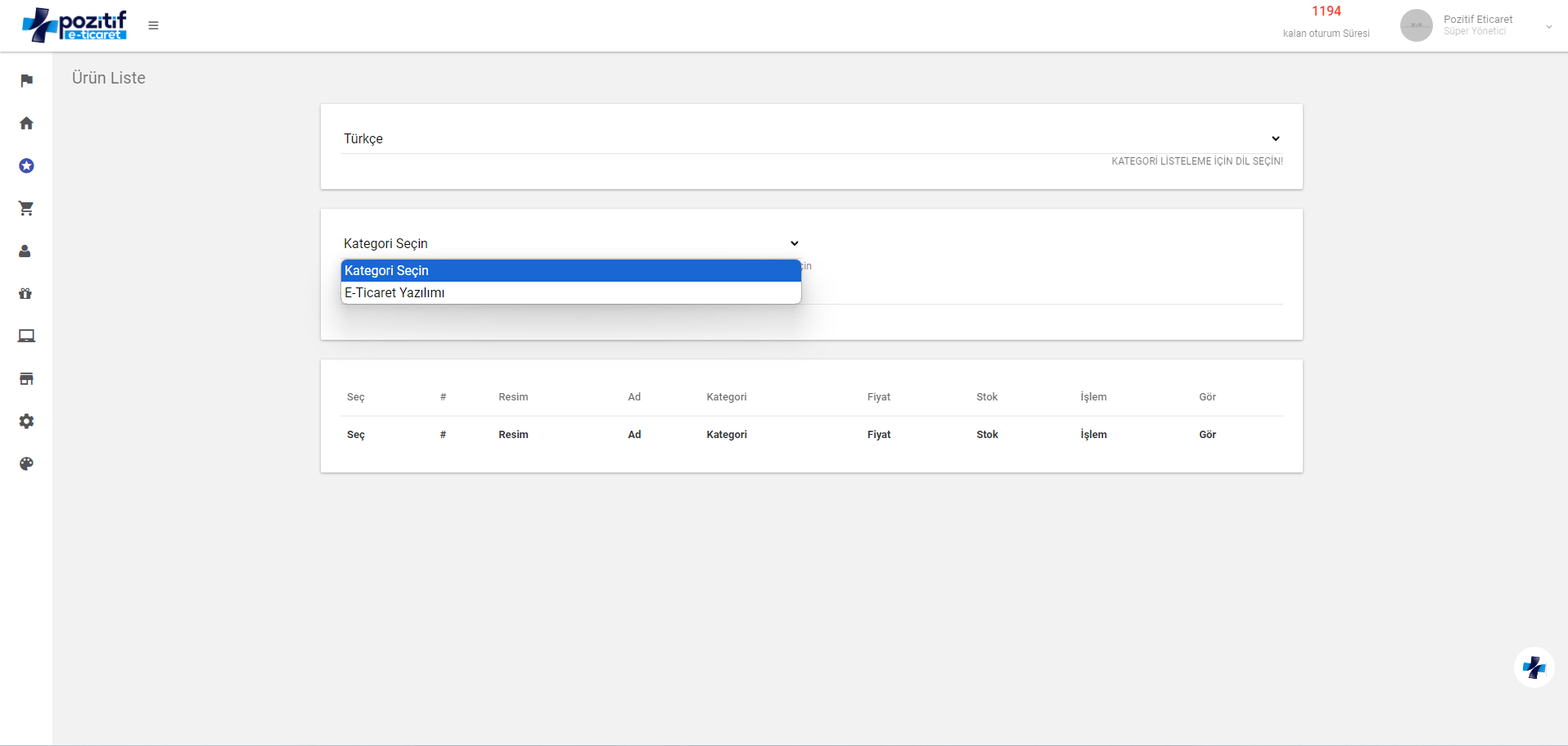 Ürün Listeleme ve Düzenleme